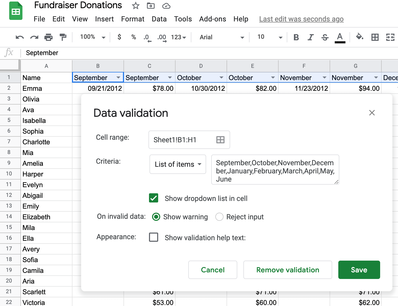 Add a tick/ cross into your Excel Data Validation •