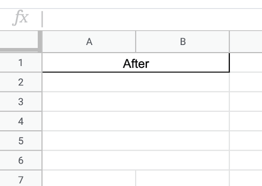 Merge horizontally in Google Sheets - after merging cells